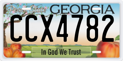 GA license plate CCX4782