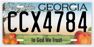 GA license plate CCX4784