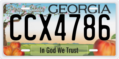 GA license plate CCX4786