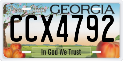 GA license plate CCX4792