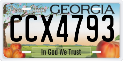 GA license plate CCX4793
