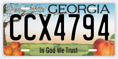 GA license plate CCX4794