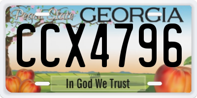 GA license plate CCX4796