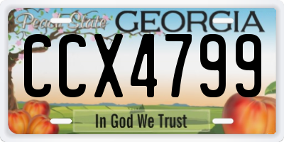 GA license plate CCX4799