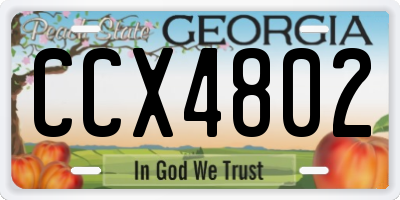 GA license plate CCX4802