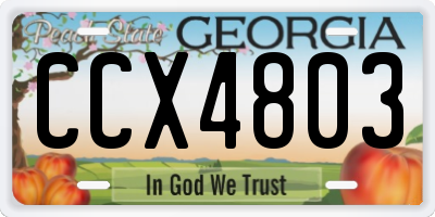 GA license plate CCX4803
