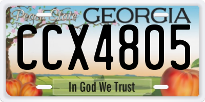 GA license plate CCX4805