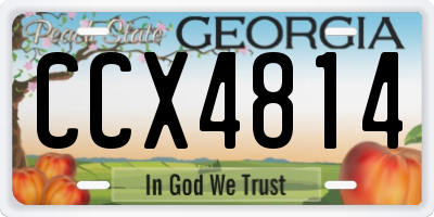 GA license plate CCX4814