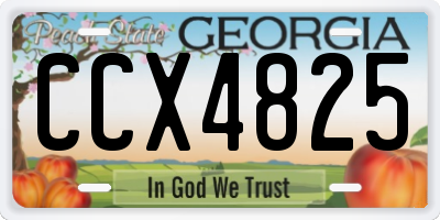 GA license plate CCX4825