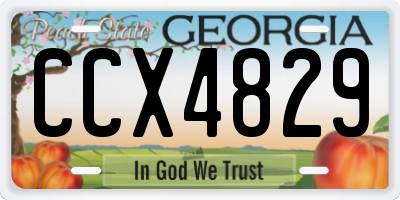GA license plate CCX4829