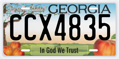 GA license plate CCX4835