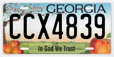 GA license plate CCX4839