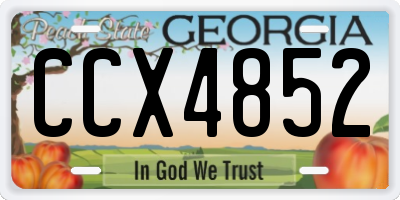 GA license plate CCX4852
