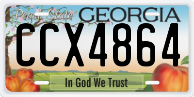 GA license plate CCX4864