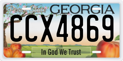 GA license plate CCX4869