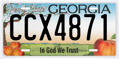 GA license plate CCX4871