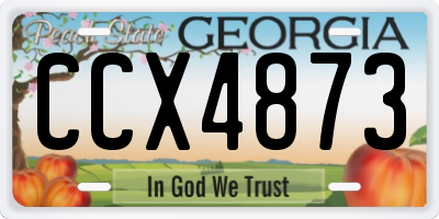 GA license plate CCX4873