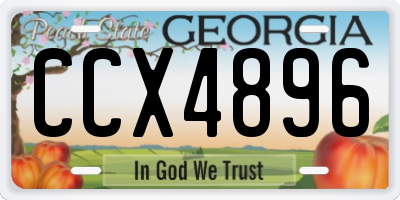 GA license plate CCX4896