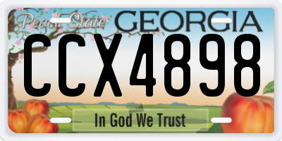 GA license plate CCX4898