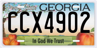 GA license plate CCX4902
