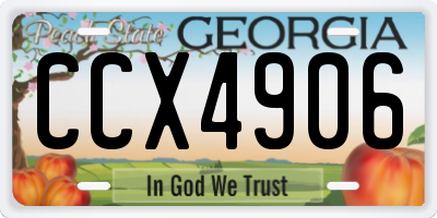 GA license plate CCX4906