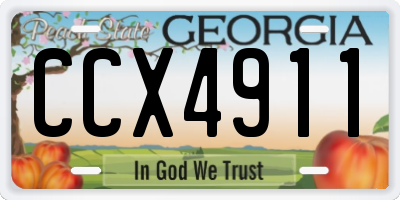 GA license plate CCX4911