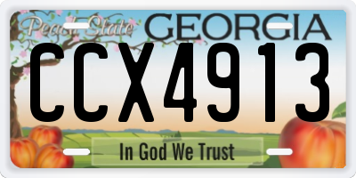 GA license plate CCX4913