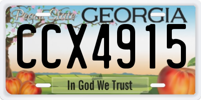 GA license plate CCX4915