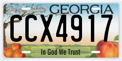 GA license plate CCX4917