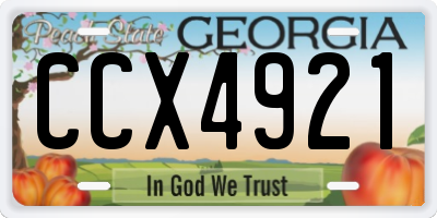 GA license plate CCX4921