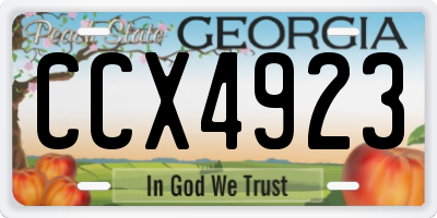 GA license plate CCX4923