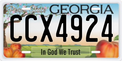 GA license plate CCX4924