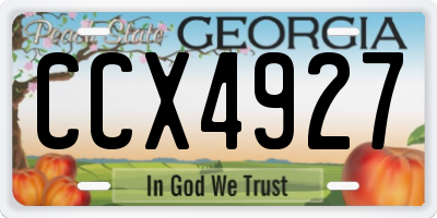 GA license plate CCX4927