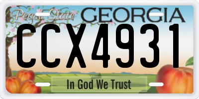 GA license plate CCX4931