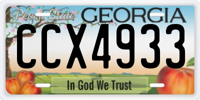GA license plate CCX4933