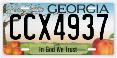 GA license plate CCX4937