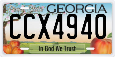 GA license plate CCX4940