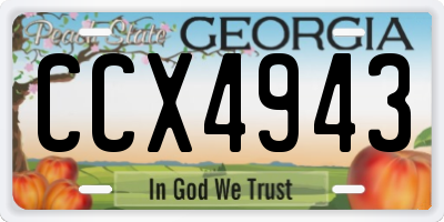 GA license plate CCX4943