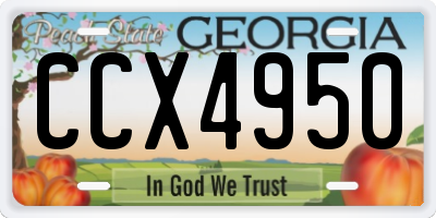 GA license plate CCX4950