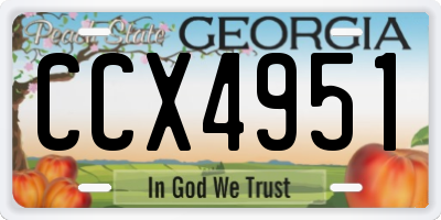 GA license plate CCX4951