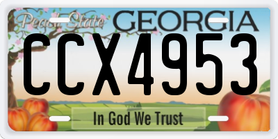 GA license plate CCX4953