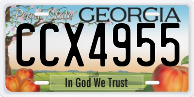 GA license plate CCX4955