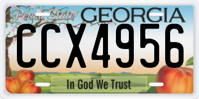 GA license plate CCX4956