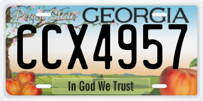GA license plate CCX4957