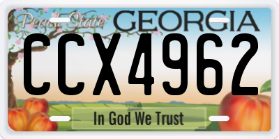 GA license plate CCX4962