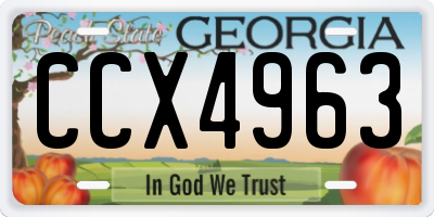 GA license plate CCX4963