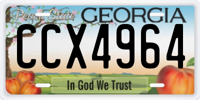 GA license plate CCX4964