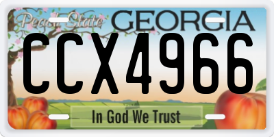GA license plate CCX4966