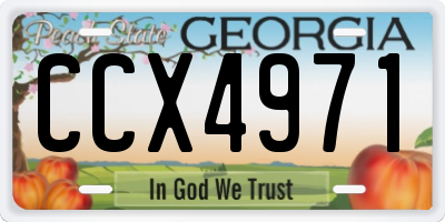 GA license plate CCX4971