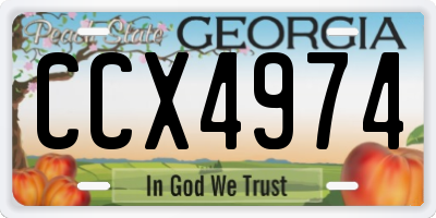 GA license plate CCX4974